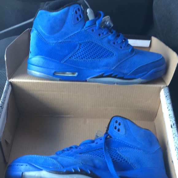 all blue 5s jordans